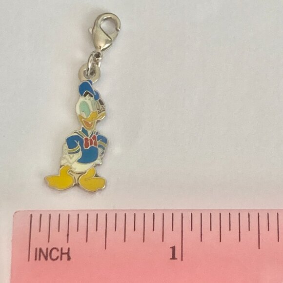 Vintage Disney Happy Donald Duck Clip On Charm Zipper Pull Bag Purse Signed Back - Picture 6 of 7